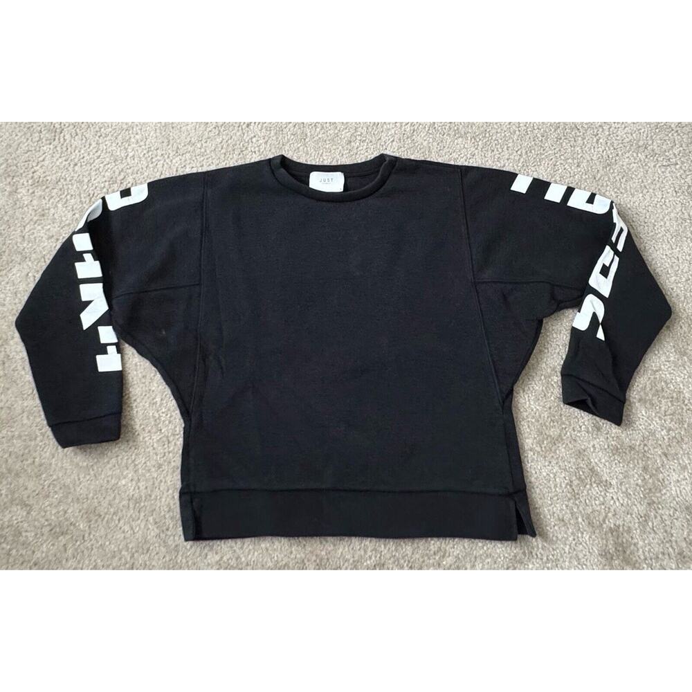 JUST FEMALE Womens Sweatshirt Black OSAKA TIGERS Pullover Spellout Size M